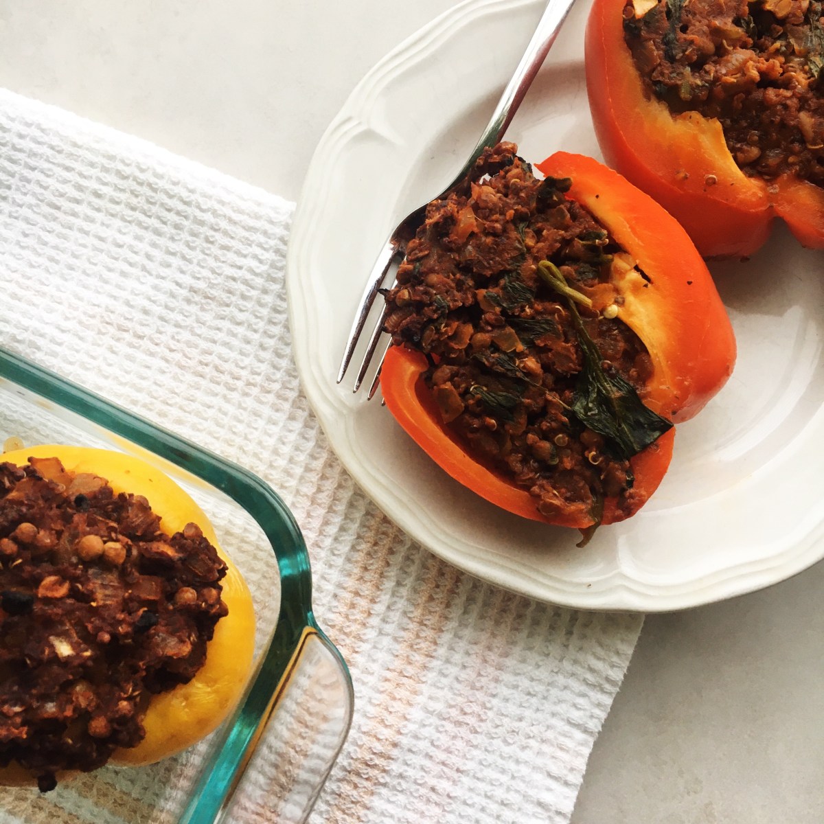 Lentil and Quinoa Stuffed&nbsp;Peppers