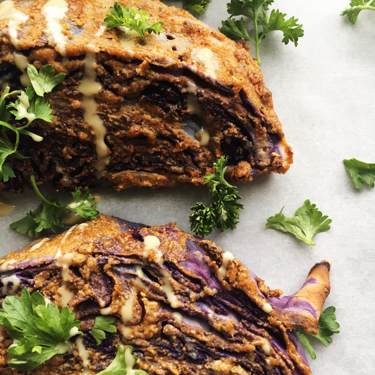 Tahini Roasted Cabbage&nbsp;Wedges